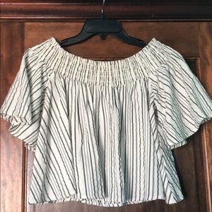 Off the shoulder striped top